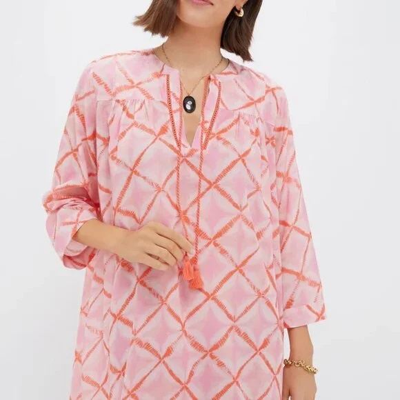 Tuckernuck Cover-up / Mini Dress - NWT! Pink & Coral - Picture 2 of 5